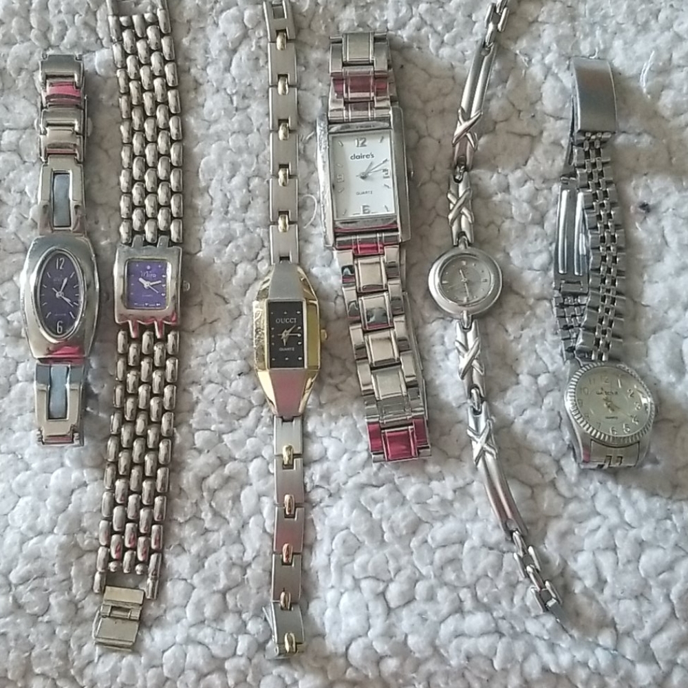 6 silver band watches $25 for All